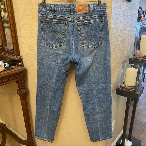 Vintage LEVI’S 540 Light Blue High Waisted Orange Tab Jeans Size 32-Made in USA - Picture 1 of 8